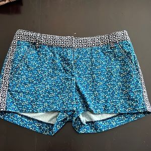 J. crew chino size 4 blue patterned shorts. Like new